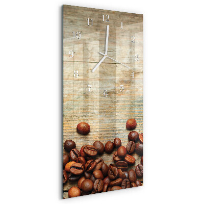 Orologio verticale Chicchi di caffè Legno