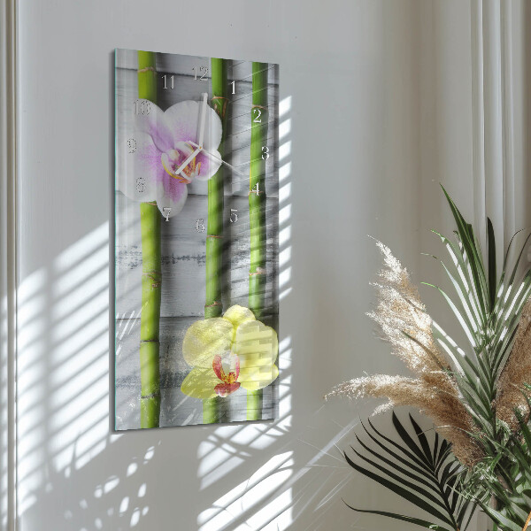 Orologio verticale Orchidea di bambù