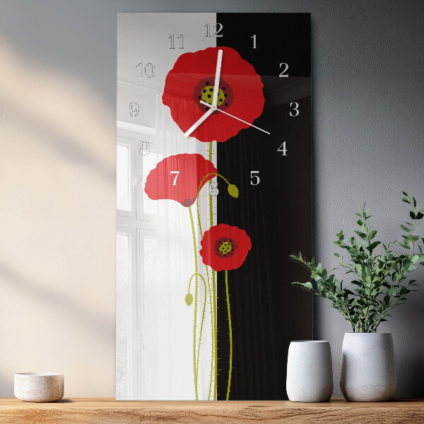 Orologio verticale teste di papavero