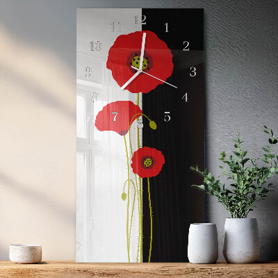 Orologio verticale teste di papavero