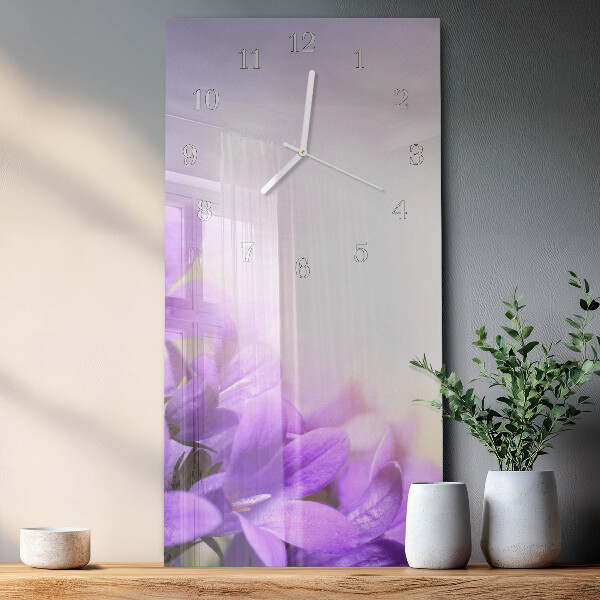 Orologio verticale Fiori viola