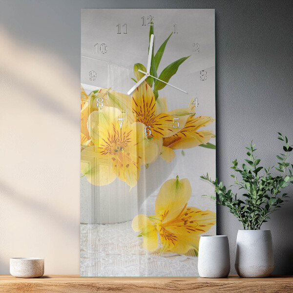 Orologio verticale Fiori gialli