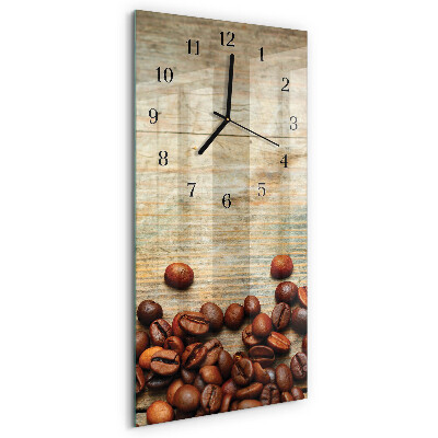 Orologio verticale Chicchi di caffè Legno
