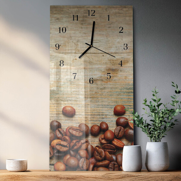 Orologio verticale Chicchi di caffè Legno