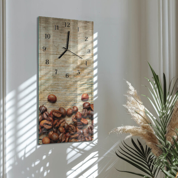 Orologio verticale Chicchi di caffè Legno