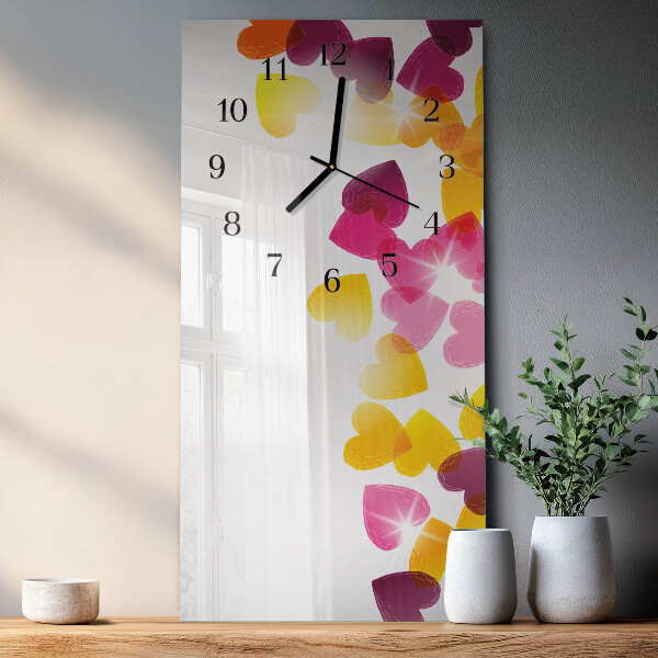Orologio verticale Cuori colorati