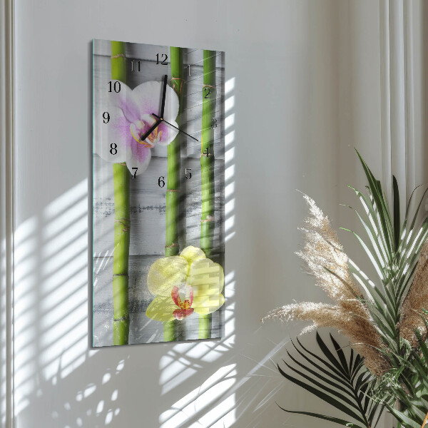 Orologio verticale Orchidea di bambù