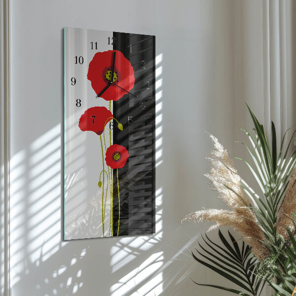 Orologio verticale teste di papavero