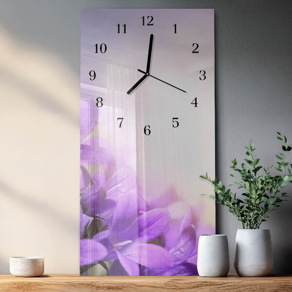 Orologio verticale Fiori viola