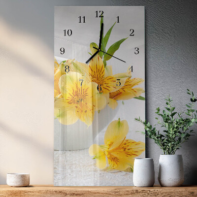 Orologio verticale Fiori gialli