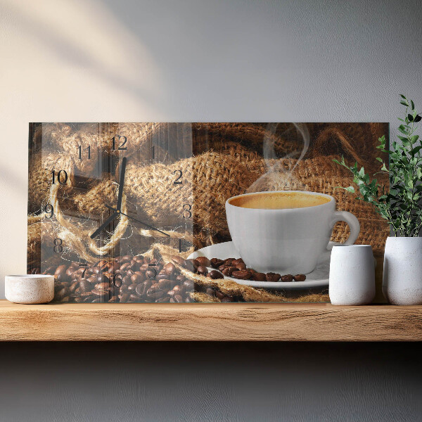 Orologio rettangolare chicchi di caffè