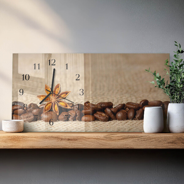 Orologio rettangolare chicchi di caffè