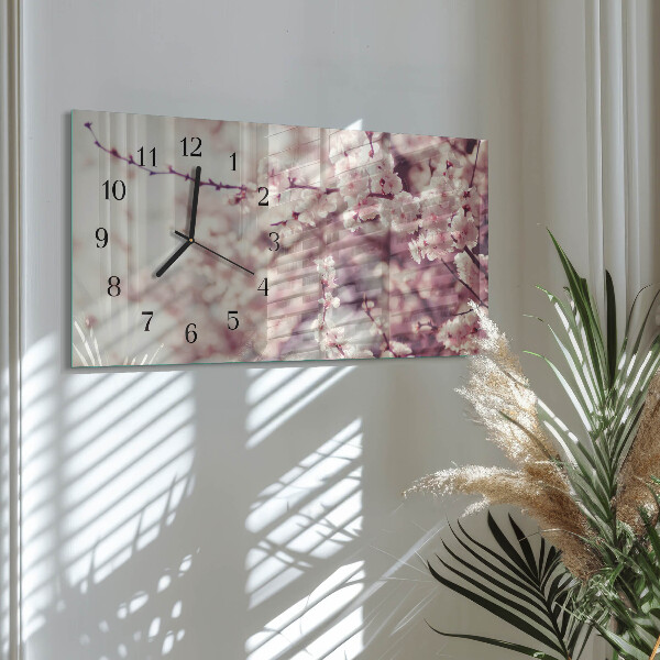 Orologio rettangolare fiori di ciliegio