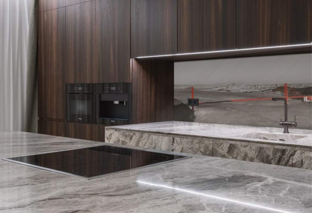 pannelli di vetro in cucina