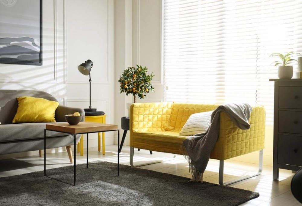 decorazione del soggiorno grigio