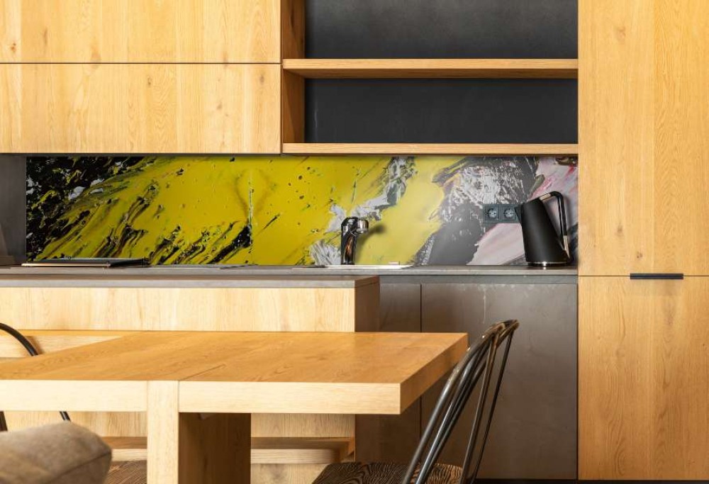 pannelli di vetro in cucina