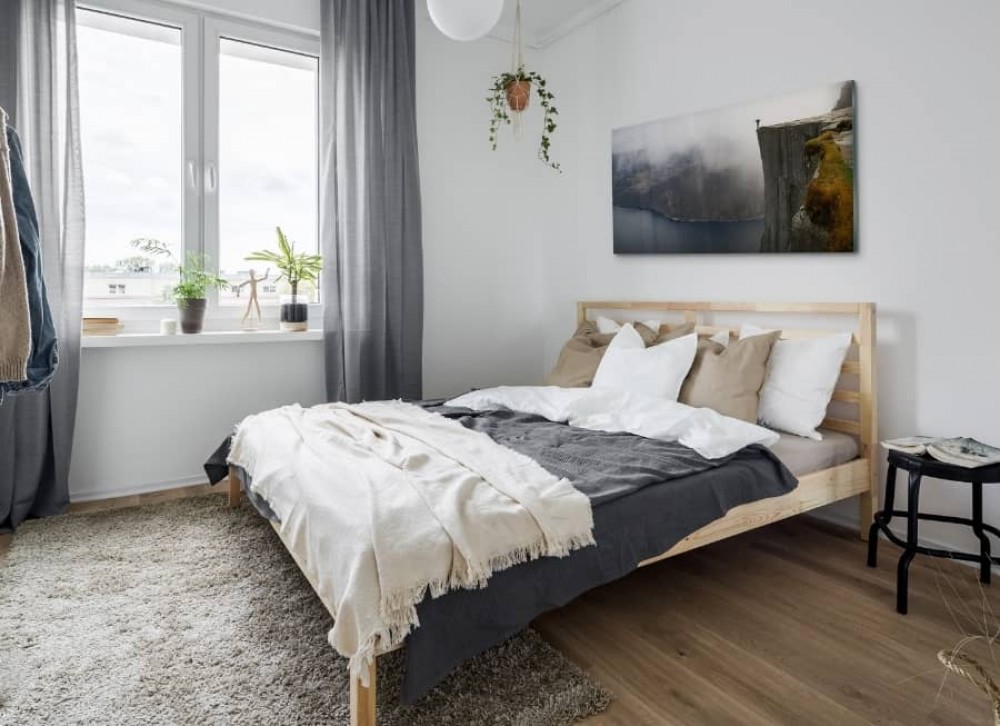 camera da letto in stile scandinavo